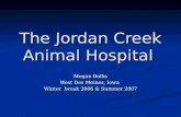 The Jordan Creek Animal Hospital Megan Bullis West Des Moines, Iowa Winter break 2006 & Summer 2007.
