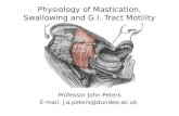 Physiology of Mastication, Swallowing and G.I. Tract Motility Professor John Peters E-mail: j.a.peters@dundee.ac.uk.