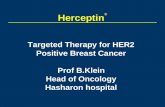 Herceptin ® Targeted Therapy for HER2 Positive Breast Cancer Prof B.Klein Head of Oncology Hasharon hospital.