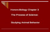 Honors Biology Chapter 3 The Process of Science: Studying Animal Behavior.