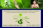Charitable non-profit organisation  Mission: Education, awareness and support for Environmental Sensitivities (ES)  1200+ members across Quebec, including.