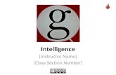 Intelligence [Instructor Name] [Class Section Number]