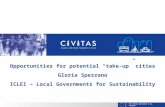 THE CIVITAS INITIATIVE IS CO-FINANCED BY THE EUROPEAN UNION Opportunities for potential “take-up” cities Gloria Spezzano ICLEI – Local Governments for.