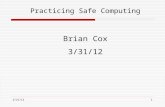 3/31/121 Practicing Safe Computing Brian Cox 3/31/12.