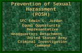 Prevention of Sexual Harassment (POSH) SFC Edwin L. Jordan Equal Opportunity Representative Headquarters Detachment United States Army Criminal Investigation.