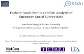 Fathers’ work-family conflict: analysis of European Social Survey data Svetlana Speight & Sara Connolly Margaret O’Brien, Eloise Poole, Matthew Aldrich.