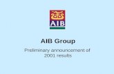 AIB Group Preliminary announcement of 2001 results.