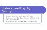 Understanding By Design Grant Wiggins and Jay McTigue Interpreted by Dr. Rich Hawkins and Dr. Deb DeLuca Presented By:Laura Mastrogiovanni.