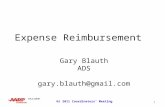Expense Reimbursement Gary Blauth ADS gary.blauth@gmail.com 11 NJ 2011 Coordinators’ Meeting.