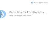 Recruiting for Effectiveness SMHC Conference| March 2009.