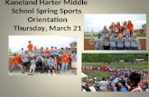 Kaneland Harter Middle School Spring Sports Orientation Thursday, March 21.