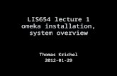 LIS654 lecture 1 omeka installation, system overview Thomas Krichel 2012-01-29.