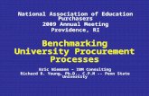 Benchmarking University Procurement Processes Eric Niemann – IBM Consulting Richard R. Young, Ph.D., C.P.M -- Penn State University National Association.