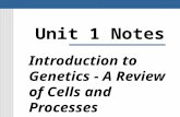 Unit 1 Notes Introduction to Genetics - A Review of Cells and Processes.