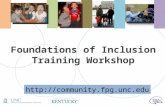 Foundations of Inclusion Training Workshop .