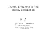 Several problems in free energy calculation Institute of Biophysics Hebei University of Technology JI Qing 河北工业大学 生物物理研究所 July 2013, Beijing.