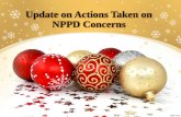 Update on Actions Taken on NPPD Concerns. NNC Management Conference No. 4 S2014 16-19 December 2014 ● NNC Conference Room Maria Lourdes A. Vega Chief,