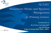 ACS301 Assessment Modes and Resource Management in Primary Science Introduction to the Science Learning Cycle (the 5E Model) Friday 15 January 2010, 1230.