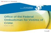 Office of the Federal Ombudsman for Victims of Crime October 27, 2011.
