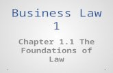 Business Law 1 Chapter 1.1 The Foundations of Law.