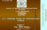 1 Problem Areas in Construction Safety CH 4: Problem Areas in Construction Safety Faculty of Applied Engineering and Urban Planning Civil Engineering Department.