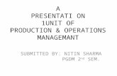 A PRESENTATI ON 1UNIT OF PRODUCTION & OPERATIONS MANAGEMANT SUBMITTED BY: NITIN SHARMA PGDM 2 nd SEM.