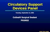 DHHS / FDA / CDRH 1 Circulatory Support Devices Panel Tuesday, September 11, 2001 CoSeal® Surgical Sealant P010022.