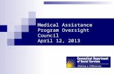 Medical Assistance Program Oversight Council April 12, 2013.