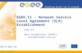 EGEE-II INFSO-RI-031688 Enabling Grids for E-sciencE  EGEE II - Network Service Level Agreement (SLA) Establishment EGEE’07 Mary Grammatikou.