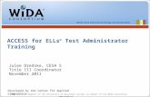 © 2008 Board of Regents of the University of Wisconsin System, on behalf of the WIDA Consortium  ACCESS for ELLs ® Test Administrator Training.