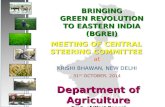 BRINGING GREEN REVOLUTION TO EASTERN INDIA (BGREI) MEETING OF CENTRAL STEERING COMMITTEE at KRISHI BHAWAN, NEW DELHI 31 ST OCTOBER, 2014 Department of.