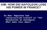 Do Now: Napoleon had characterized himself as “the Revolution on Horseback.” What does this mean?