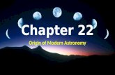 Chapter 22 Origin of Modern Astronomy. Sec. 1 Early Astronomy Astronomy—the science that studies the universe Properties of objects in space and the laws.