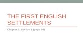 THE FIRST ENGLISH SETTLEMENTS Chapter 3, Section 1 (page 66)