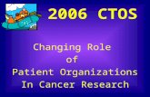 2006 CTOS Changing Role of Patient Organizations In Cancer Research.