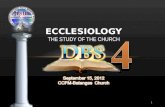 1 ECCLESIOLOGY THE STUDY OF THE CHURCH. DEFINITION 2 The word " church " as rendered in the New Testament comes from the Greek term ekklesia which is.
