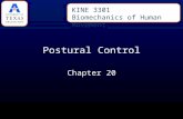Postural Control Chapter 20 KINE 3301 Biomechanics of Human Movement.