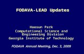 FODAVA-LEAD Updates Haesun Park Computational Science and Engineering Division Georgia Institute of Technology FODAVA Annual Meeting, Dec. 3, 2009.