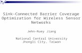 Sink-Connected Barrier Coverage Optimization for Wireless Sensor Networks Jehn-Ruey Jiang National Central University Jhongli City, Taiwan.