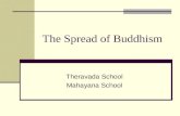 The Spread of Buddhism Theravada School Mahayana School.