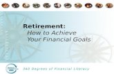 Retirement: How to Achieve Your Financial Goals. Preparing for Retirement Discuss your options Prepare personal data record Obtain support and advice.