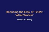 Reducing the Risk of T2DM: What Works? Alice YY Cheng.