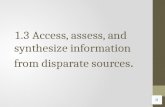 1.3 Access, assess, and synthesize information from disparate sources.