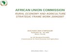 AfrICANDO 2004 – Pg 1 AFRICAN UNION COMMISSION RURAL ECONOMY AND AGRICULTURE STRATEGIC FRAME WORK 2004/2007 AfrICANDO 2004 SYMPOSUIM September 16 – 18,