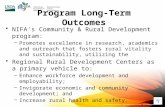 Program Long-Term Outcomes NIFA’s Community & Rural Development program: –Promotes excellence in research, academics and outreach that fosters rural vitality.