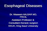 Esophageal Diseases Dr. Waseem HAJJAR MD, FRCS, Assistant Professor & Consultant thoracic surgeon KKUH, King Saud University.
