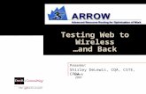 Testing Web to Wireless …and Back March 2001 Presenter: Shirley DeLewis, CQA, CSTE, CPSA.