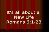 It’s all about a New Life Romans 6:1-23. Romans five Paul has shown to the readers that through salvation Christians have: Peace with God,Christian Hope.
