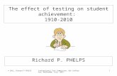 © 2012, Richard P PHELPSInternational Test Commission, 8th Conference, Amsterdam, July, 2012 1 The effect of testing on student achievement: 1910-2010.