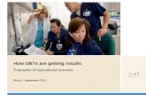 How UBTs are getting results Examples of operational success March - September 2011.